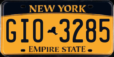 NY license plate GIO3285