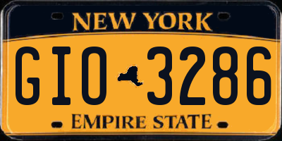 NY license plate GIO3286