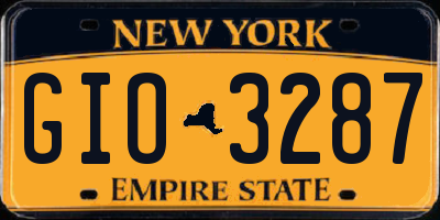 NY license plate GIO3287