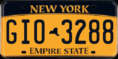 NY license plate GIO3288