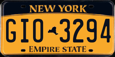NY license plate GIO3294