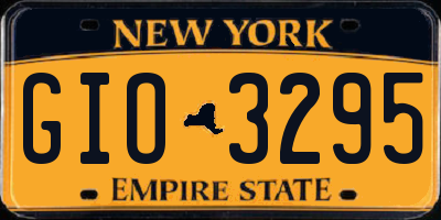 NY license plate GIO3295