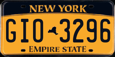 NY license plate GIO3296
