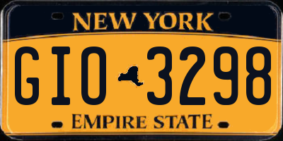 NY license plate GIO3298