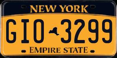 NY license plate GIO3299