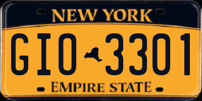NY license plate GIO3301