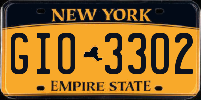 NY license plate GIO3302