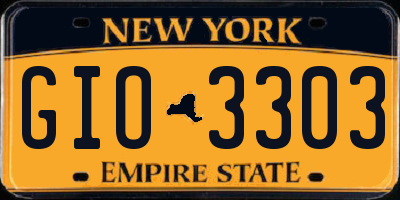 NY license plate GIO3303