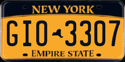 NY license plate GIO3307