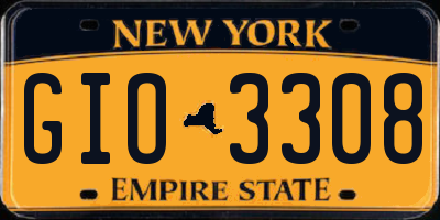 NY license plate GIO3308