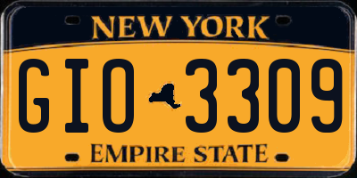 NY license plate GIO3309