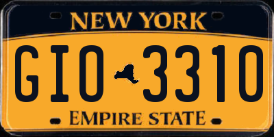 NY license plate GIO3310
