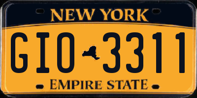 NY license plate GIO3311