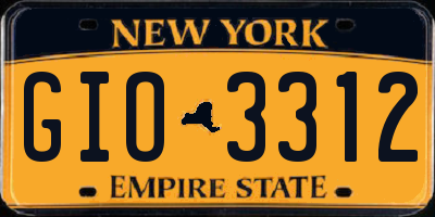 NY license plate GIO3312