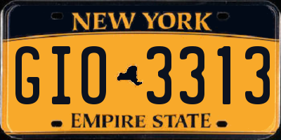NY license plate GIO3313