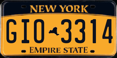 NY license plate GIO3314