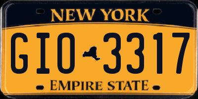 NY license plate GIO3317