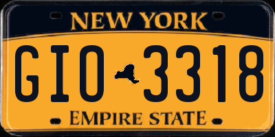 NY license plate GIO3318