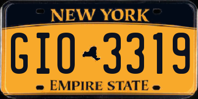 NY license plate GIO3319
