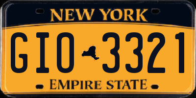 NY license plate GIO3321