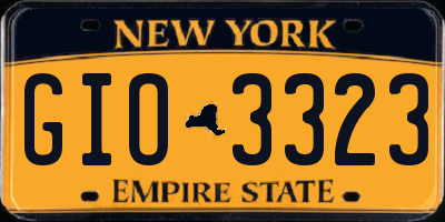 NY license plate GIO3323