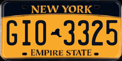 NY license plate GIO3325