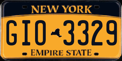 NY license plate GIO3329