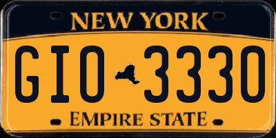 NY license plate GIO3330