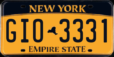 NY license plate GIO3331