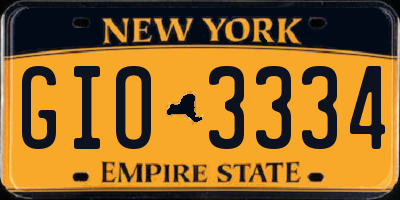NY license plate GIO3334