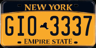 NY license plate GIO3337