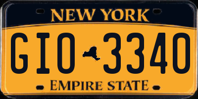 NY license plate GIO3340