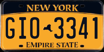 NY license plate GIO3341