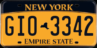 NY license plate GIO3342