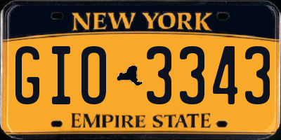 NY license plate GIO3343