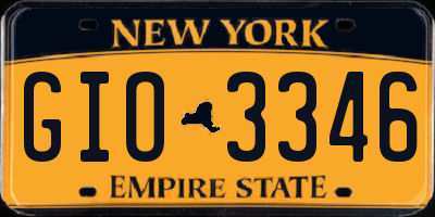 NY license plate GIO3346