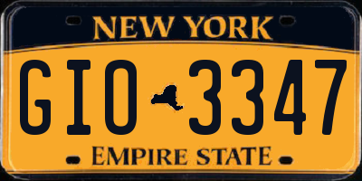 NY license plate GIO3347