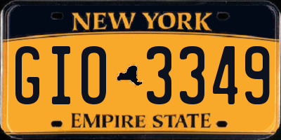 NY license plate GIO3349