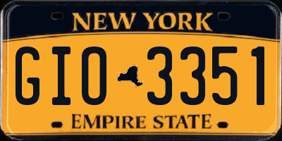 NY license plate GIO3351