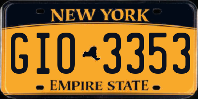 NY license plate GIO3353