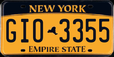 NY license plate GIO3355