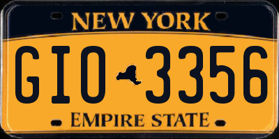 NY license plate GIO3356