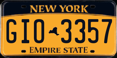 NY license plate GIO3357
