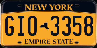 NY license plate GIO3358