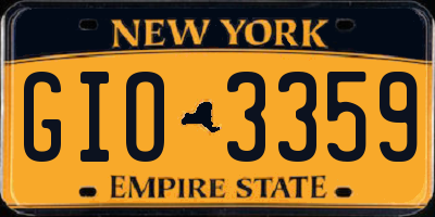 NY license plate GIO3359