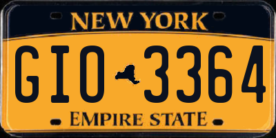 NY license plate GIO3364