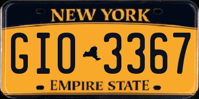 NY license plate GIO3367