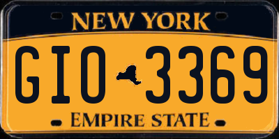 NY license plate GIO3369