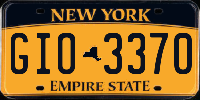 NY license plate GIO3370