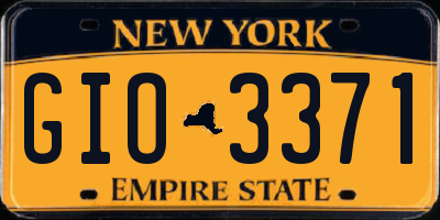 NY license plate GIO3371